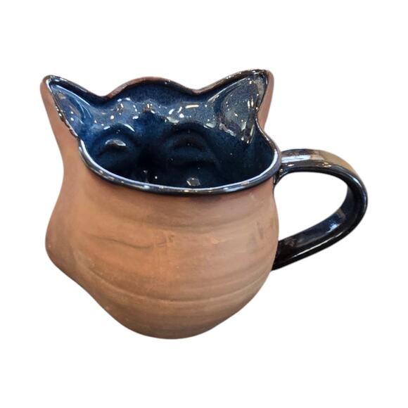 Signed Whimsical Retro Kitty Cat Vintage Mug Handmade A&A Studio Pottery Cup - Picture 7 of 11